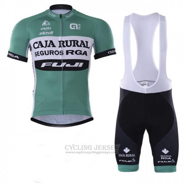 2018 Cycling Jersey Caja Rural Green White Short Sleeve Salopette